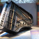 what remains of a piano damaged by Hurricane Katrina