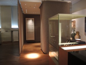 view of a small room-like structure within the museum gallery